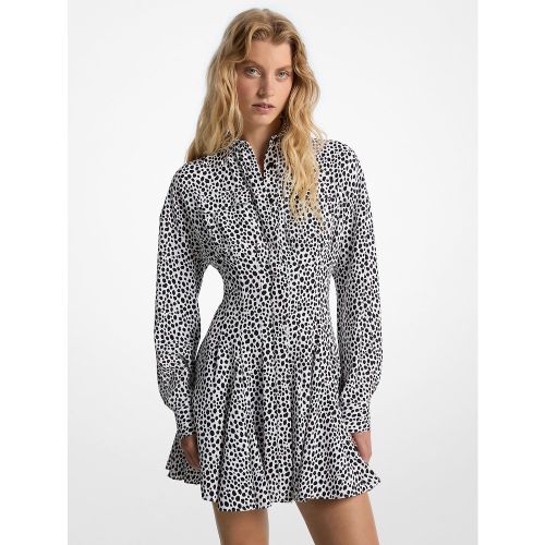 MK Robe chemise plissée en crêpe à imprimé guépard - Michael Kors - MICHAEL Michael Kors - Modalova