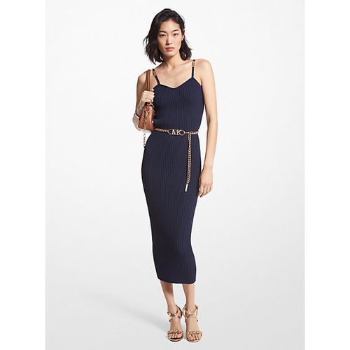 MK Robe bustier côtelée à ceinture en viscose extensible - Michael Kors - MICHAEL Michael Kors - Modalova