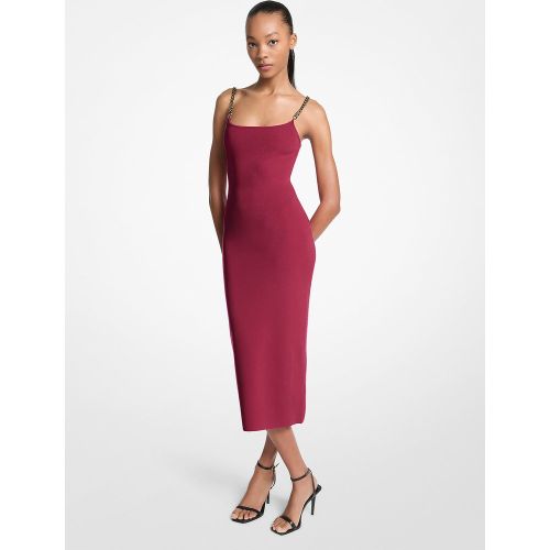 MK Robe mi-longue en mélange de viscose travaillé - Michael Kors - MICHAEL Michael Kors - Modalova