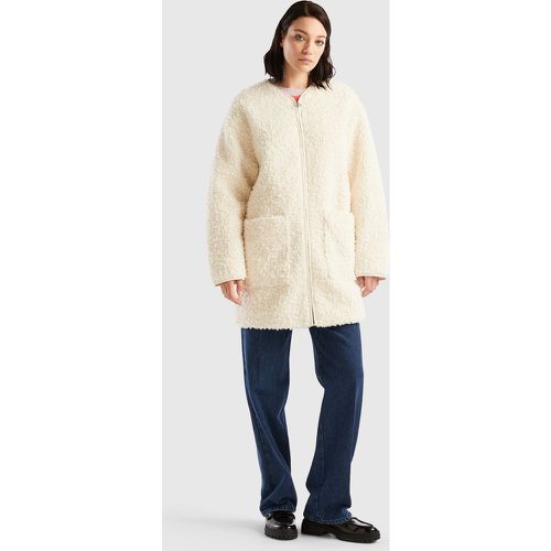 Benetton, Manteau Teddy En Fourrure Synthétique, taille S, Crème - United Colors of Benetton - Modalova