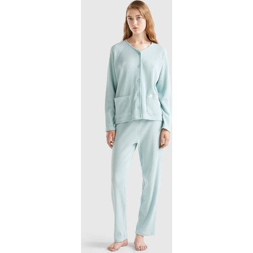 Benetton, Pyjama Long En Pur Coton, taille L, Bleu Vert - United Colors of Benetton - Modalova