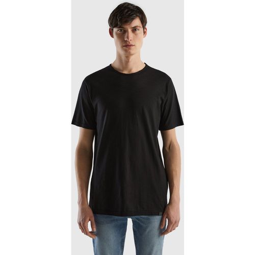 Benetton, T-shirt Noir En Coton Flammé, taille XXXL, Noir - United Colors of Benetton - Modalova