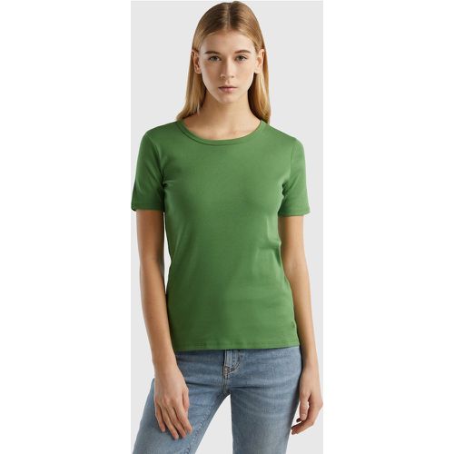 Benetton, T-shirt En Coton Longues Fibres, taille XS, Kaki - United Colors of Benetton - Modalova
