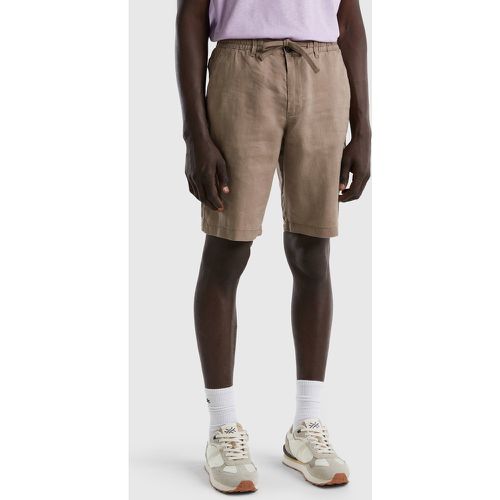 Benetton, Bermuda En 100% Lin, taille 54, Tourterelle - United Colors of Benetton - Modalova