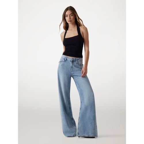 Jean Large Bellflower Avec Strass - Guess - Modalova