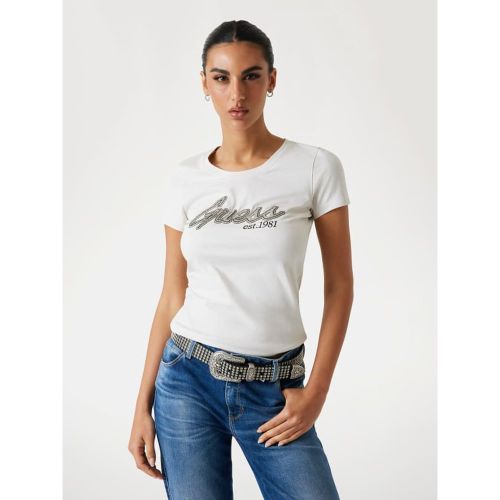 T-Shirt Logo Strass - Guess - Modalova