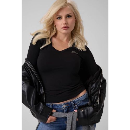 T-Shirt Col En V - Guess - Modalova