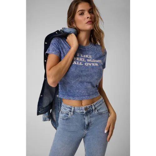 T-Shirt Court À Slogan - Guess - Modalova