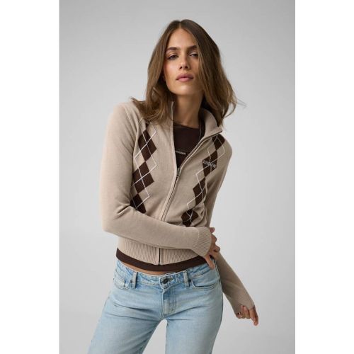Pull Zippé À Motif Intarsia - Guess - Modalova