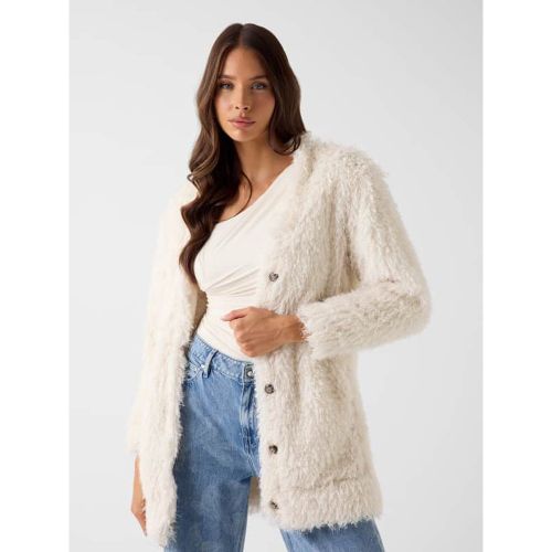 Veste Longue En Fausse Fourrure - Guess - Modalova