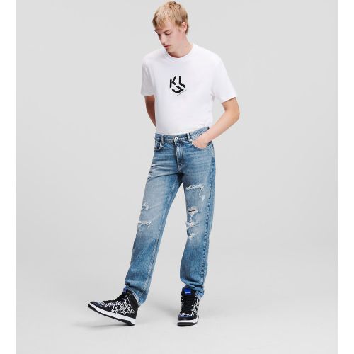 Jean Droit Déchiré, , BLEU CLAIR VINTAGE USÉ, Taille: W28 L30 - KL Jeans - Modalova