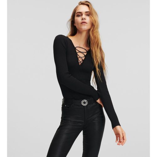 Body Tricoté À Lacets, , , Taille: L - Karl Lagerfeld - Modalova