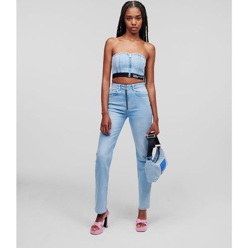 Jean Droit Klj Taille Haute Avec Fermeture Zippée Apparente, , BLEU CLAIR DÉLAVÉ, Taille: L2530 - KL Jeans - Modalova