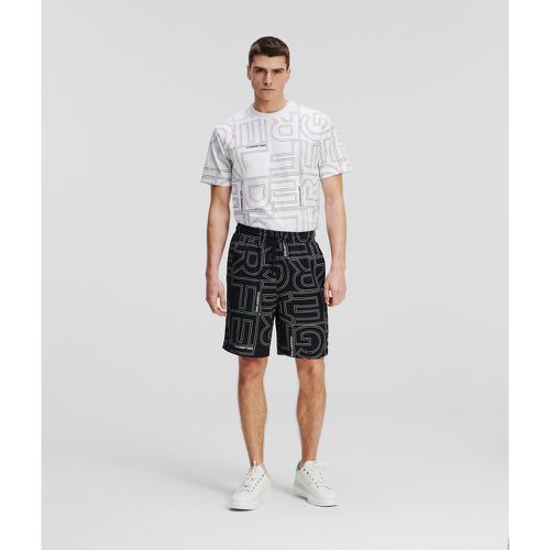 Short Avec Logo Karl Façon All-over, , CARRÉ NOIR/, Taille: XL - Karl Lagerfeld - Modalova