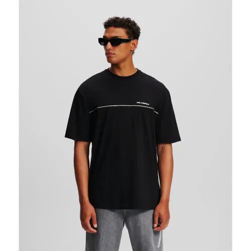 T-shirt À Passepoil Réfléchissant, , , Taille: L - Karl Lagerfeld - Modalova