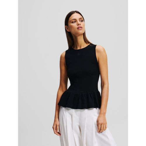 Top Tricot Peplum Sans Manches, , , Taille: XL - Karl Lagerfeld - Modalova