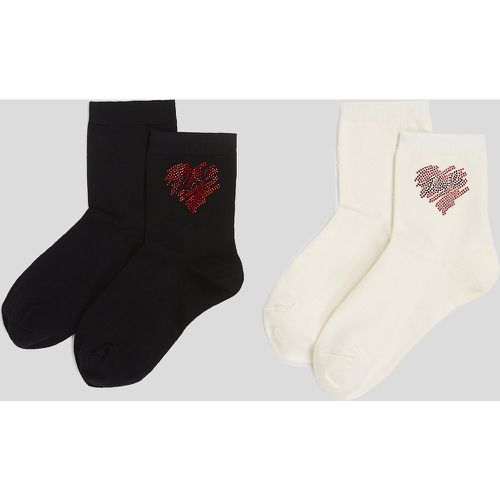 Chaussettes À Strass K/heart – Lot De 2, , /, Taille: X00 - Karl Lagerfeld - Modalova