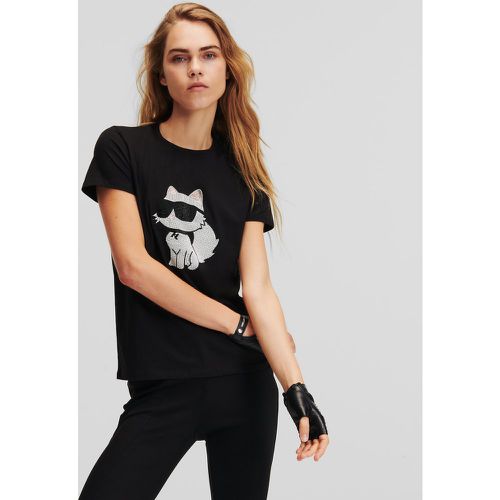 T-shirt Ikon Choupette En Strass, , , Taille: XL - Karl Lagerfeld - Modalova