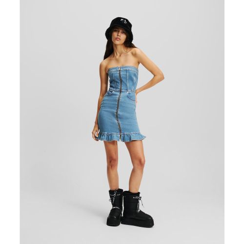 Robe Bandeau En Denim Avec Ourlet À Volants, , , Taille: L - KL Jeans - Modalova