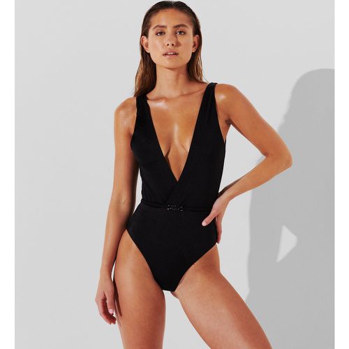 Maillot De Bain Métallisé Au Décolleté En V Plongeant, , , Taille: XXS - Karl Lagerfeld - Modalova