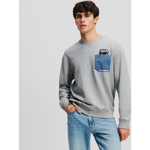 Sweat-shirt À Poche En Jean Ikon, , , Taille: XL - Karl Lagerfeld - Modalova