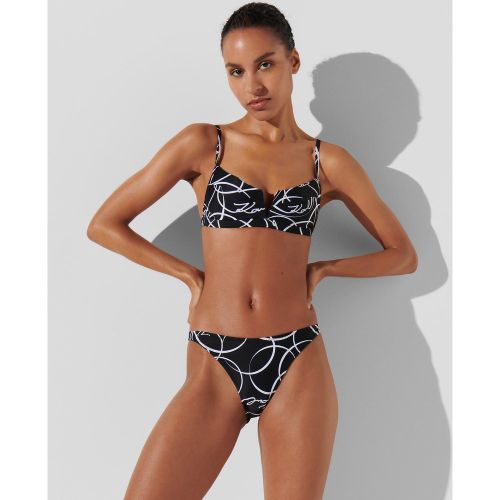 Haut De Bikini Avec Séparateur En V Et Imprimé Cercles, , /, Taille: L - Karl Lagerfeld - Modalova