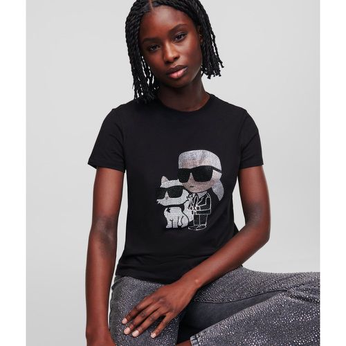T-shirt Karl Ikonik Karl Et Choupette À Strass, , , Taille: XXS - Karl Lagerfeld - Modalova