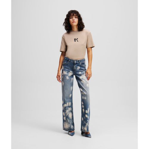 Jean Décontracté Taille Mi-haute Effet Délavé, , , Taille: W24 L30 - Karl Lagerfeld - Modalova