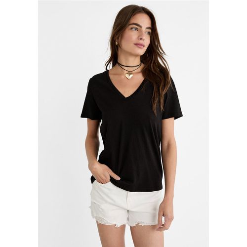 T-shirt basic col en V S - Stradivarius - Modalova