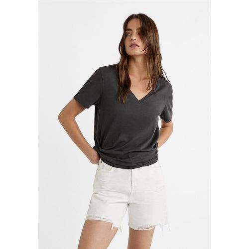 T-shirt basic col en V XS - Stradivarius - Modalova