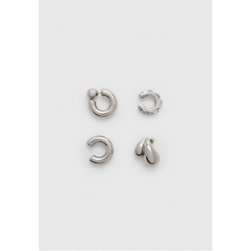 Lot de 4 paires de boucles d’oreilles ear-cuff avec brillants OS - Stradivarius - Modalova