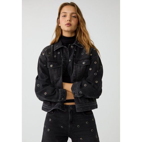 Veste en jean à œillets XS - Stradivarius - Modalova