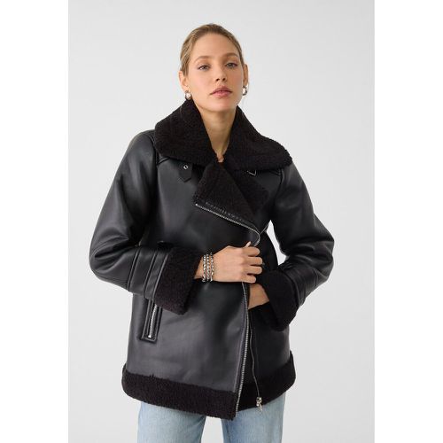 Blouson motard double face en similicuir XS - Stradivarius - Modalova