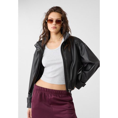 Blouson à col montant en similicuir XS - Stradivarius - Modalova