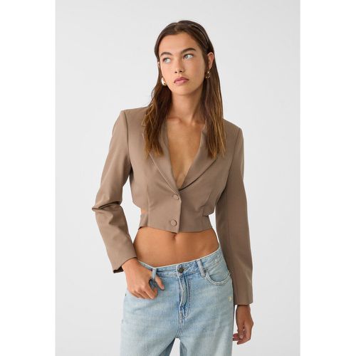 Blazer cropped avec boucles L - Stradivarius - Modalova