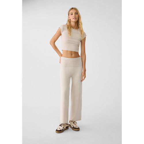 Jupe-culotte en maille taille retournée XS - Stradivarius - Modalova