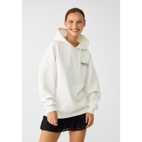 Sweat capuche oversize Écru XL - Stradivarius - Modalova