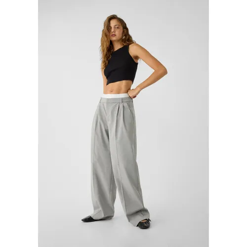 Pantalon habillé à taille contrastante 32 - Stradivarius - Modalova