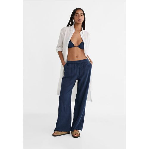 Pantalon taille élastique en coton XL - Stradivarius - Modalova