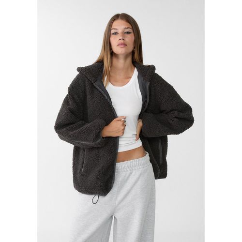 Blouson à capuche effet mouton synthétique L - Stradivarius - Modalova