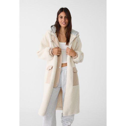 Manteau long effet mouton Écru XS - Stradivarius - Modalova