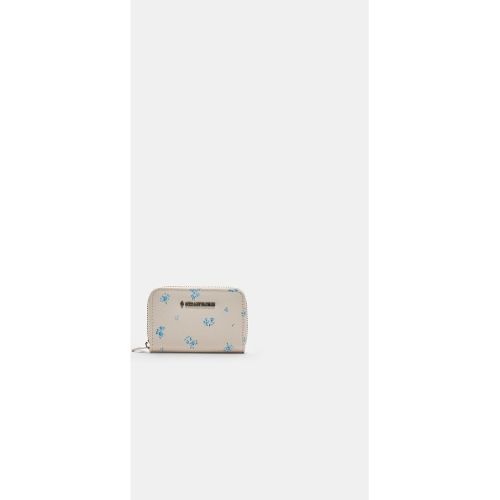 Porte-monnaie zippé à fleurs Écru OS - Stradivarius - Modalova