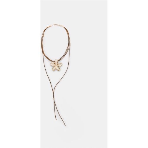 Collier cordon fleur Écru OS - Stradivarius - Modalova