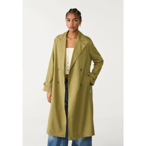 Trench long fluide XS - Stradivarius - Modalova