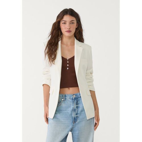 Veste cintrée à poches Écru XS - Stradivarius - Modalova