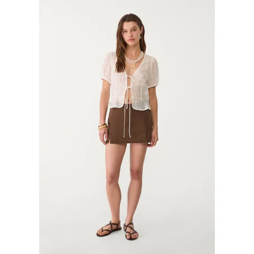 Mini-jupe-culotte à fentes 32 - Stradivarius - Modalova