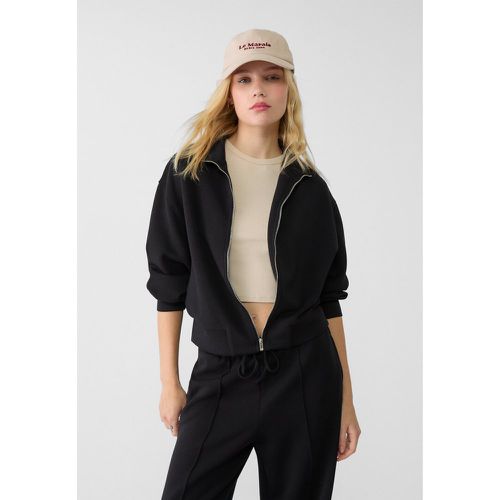 Sweat avec fermeture Éclair doux au toucher XS - Stradivarius - Modalova