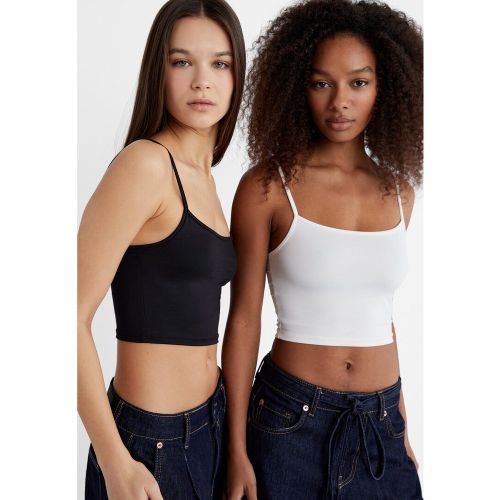 Pack 2 crop tops à bretelles XS - Stradivarius - Modalova