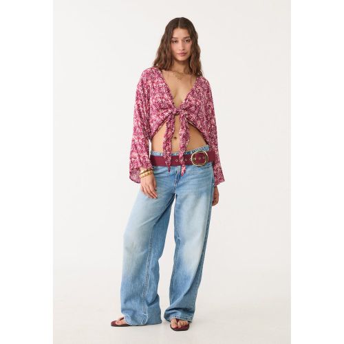 Blouse fluide à nœud XS - Stradivarius - Modalova