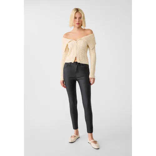 Pantalon taille haute enduit 32 - Stradivarius - Modalova